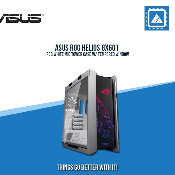 ASUS ROG HELIOS GX601 RGB WHITE MID TOWER CASE W/ TEMPERED WINDOW ASUS ROG HELIOS GX601 RGB WHITE MID TOWER CASE W/ TEMPERED WINDOW